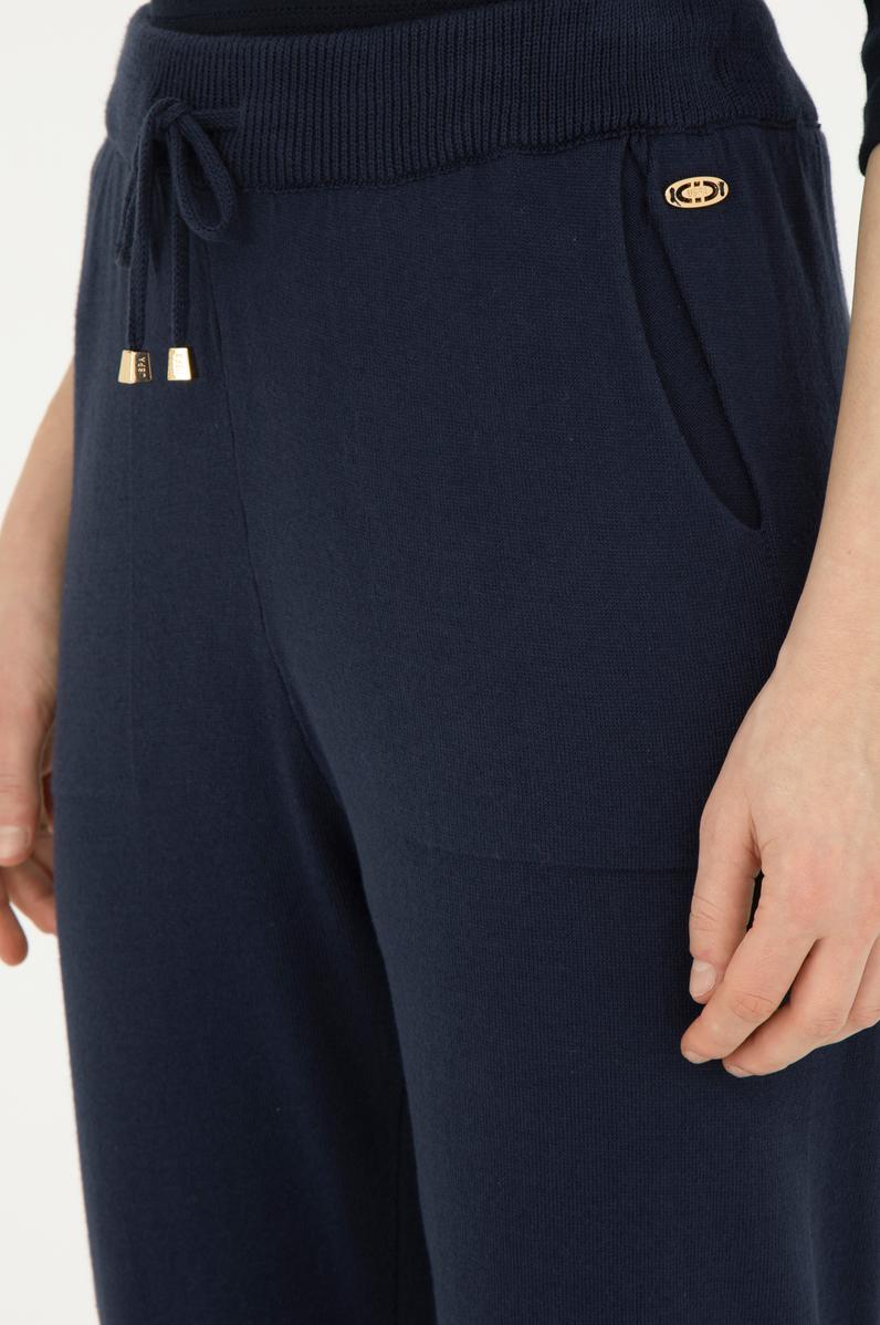 Kadın Lacivert Slim Fit Triko Pantolon