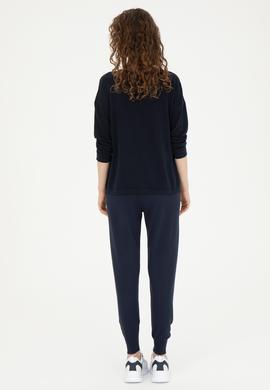 Kadın Lacivert Slim Fit Triko Pantolon - 50276596006