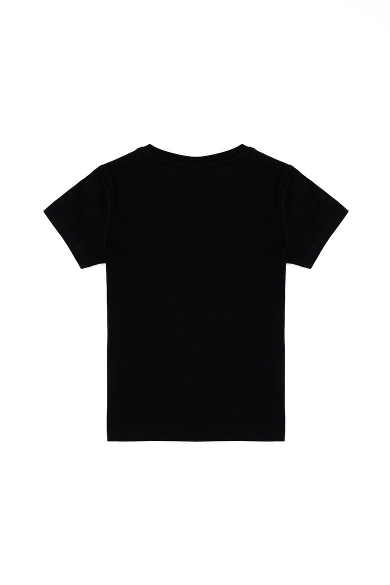 Erkek Çocuk Siyah Basic Bisiklet Yaka Tişört - 50284813039