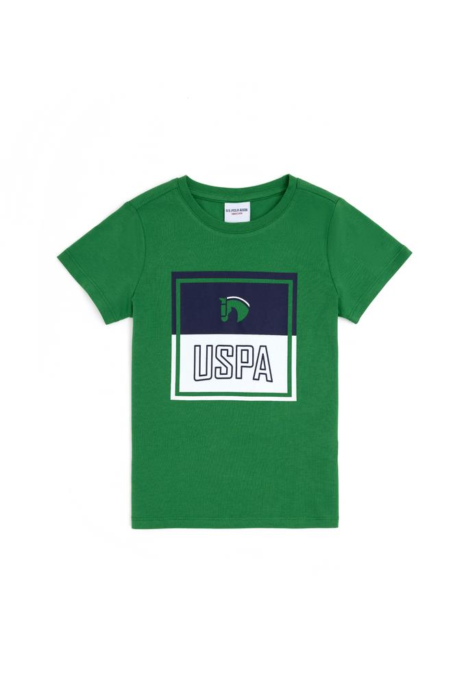 Erkek Çocuk Yeşil Bisiklet Yaka Tişört