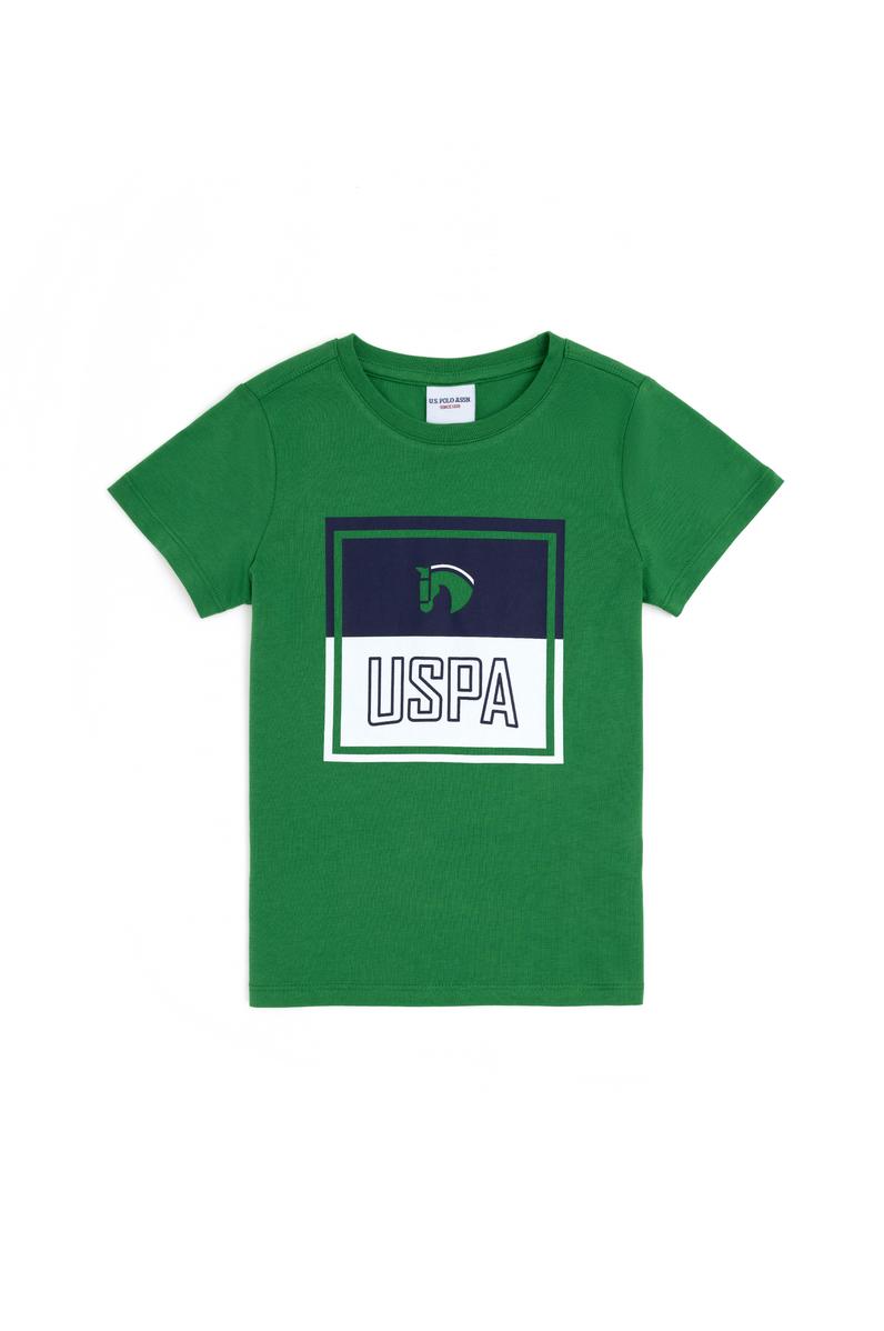 Erkek Çocuk Yeşil Bisiklet Yaka Tişört