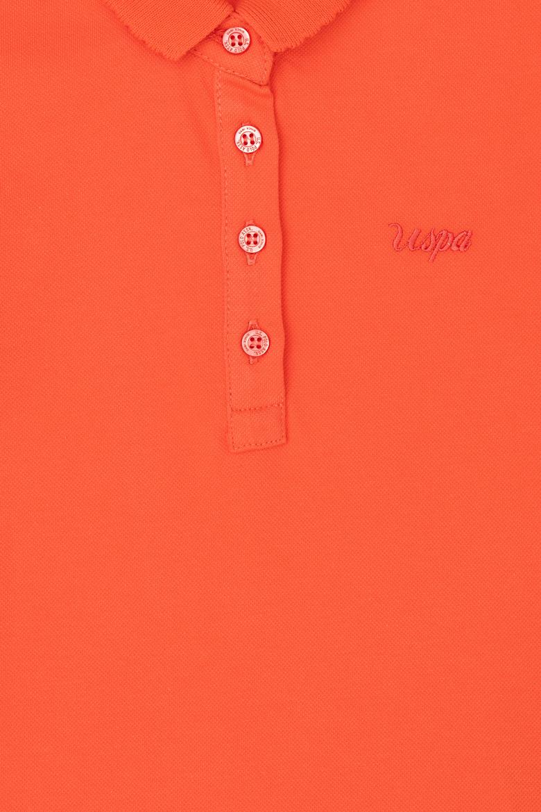 Kız Çocuk Nar Çiçeği Polo Yaka Basic Tişört - 50288501067