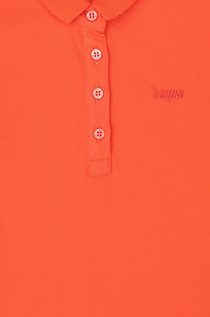 Kız Çocuk Nar Çiçeği Polo Yaka Basic Tişört