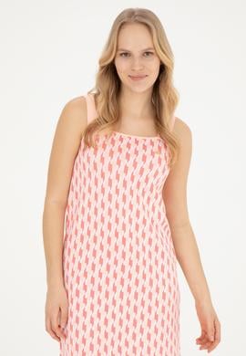 Kadın Nar Çiçeği Bisiklet Yaka Triko Elbise - 50280478004