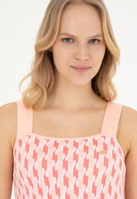 Kadın Nar Çiçeği Bisiklet Yaka Triko Elbise - 50280478004