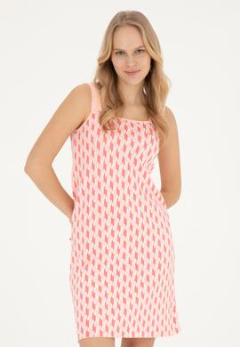 Kadın Nar Çiçeği Bisiklet Yaka Triko Elbise - 50280478004