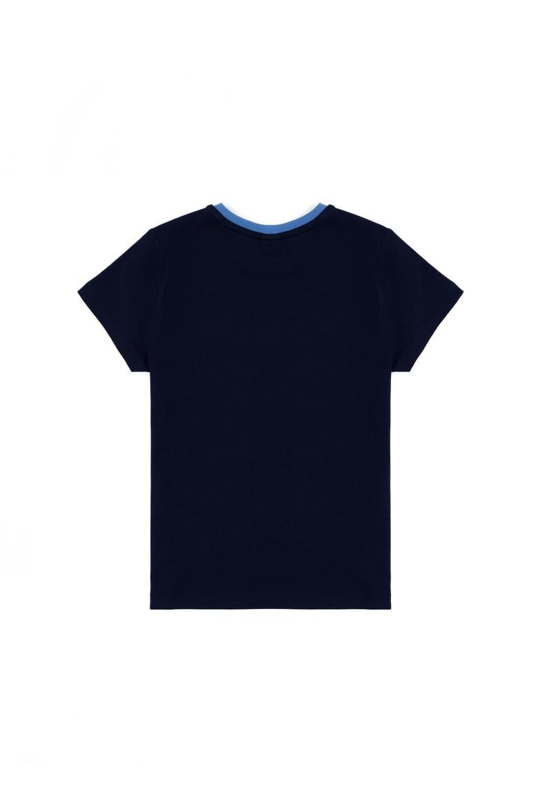Erkek Çocuk Lacivert Bisiklet Yaka Tişört - 50284910013