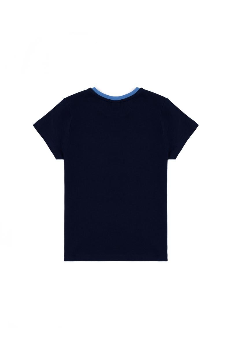Erkek Çocuk Lacivert Bisiklet Yaka Tişört