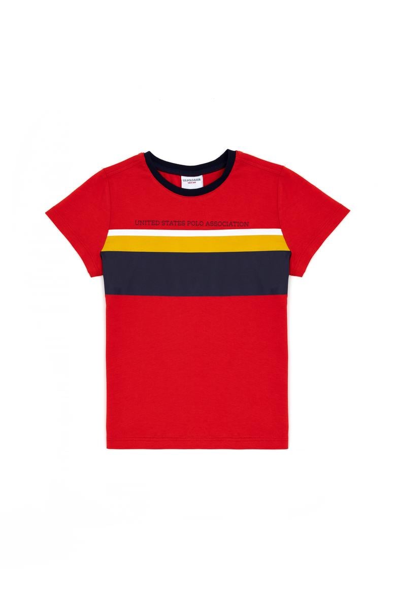 Erkek Çocuk Kırmızı Bisiklet Yaka Tişört - 50284910027