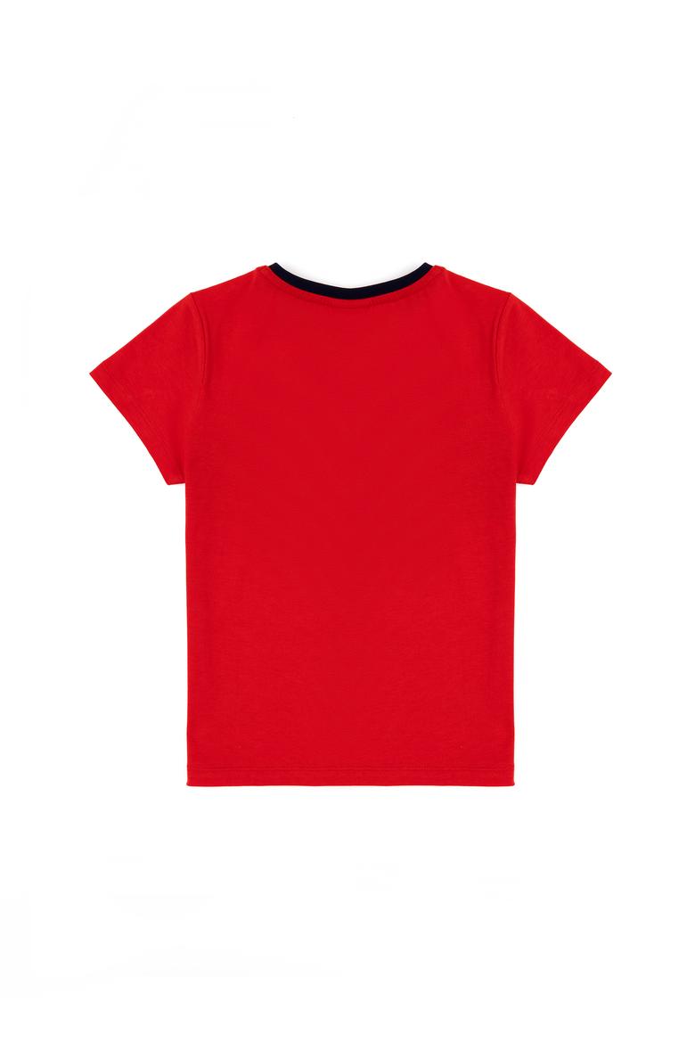 Erkek Çocuk Kırmızı Bisiklet Yaka Tişört - 50284910027
