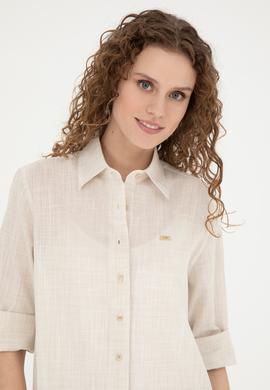 Kadın Açık Haki Uzun Kollu Gömlek - 50283751005