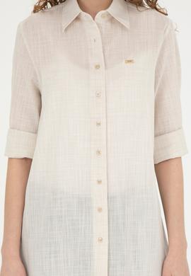 Kadın Açık Haki Uzun Kollu Gömlek - 50283751005