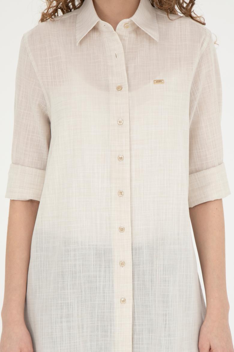 Kadın Açık Haki Uzun Kollu Gömlek - 50283751005