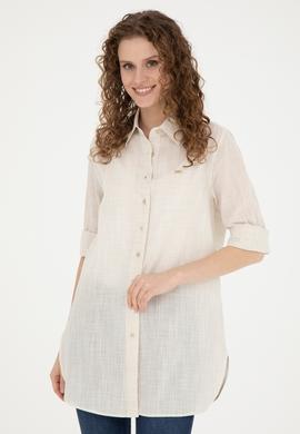 Kadın Açık Haki Uzun Kollu Gömlek - 50283751005