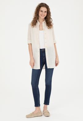 Kadın Açık Haki Uzun Kollu Gömlek - 50283751005