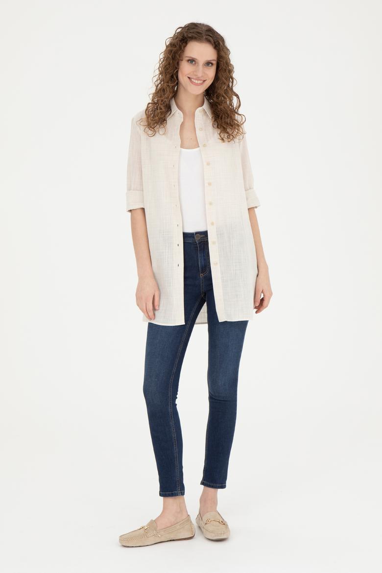 Kadın Açık Haki Uzun Kollu Gömlek - 50283751005