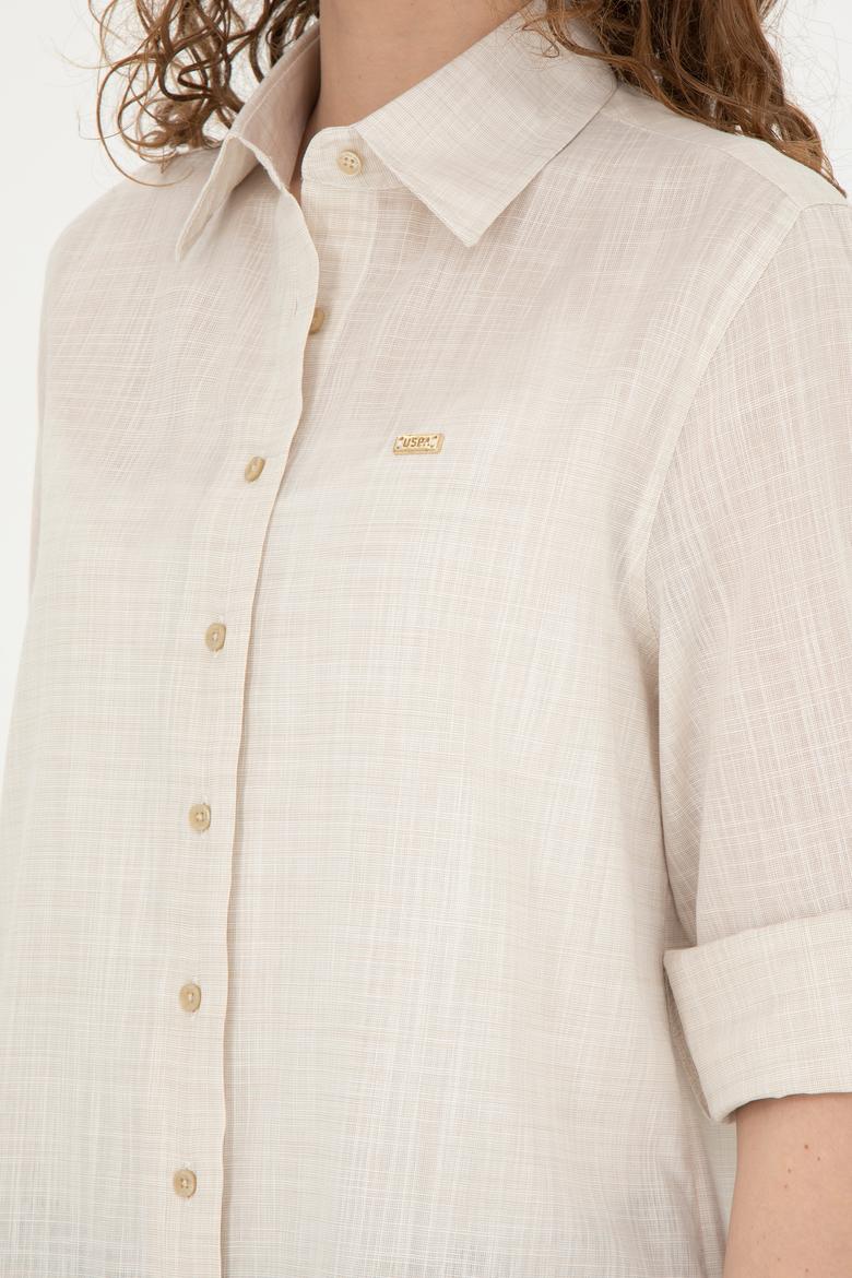 Kadın Açık Haki Uzun Kollu Gömlek - 50283751005