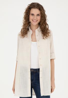 Kadın Açık Haki Uzun Kollu Gömlek - 50283751005