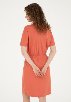 Kadın Pudra Bisiklet Yaka Örme Elbise - 50289205020