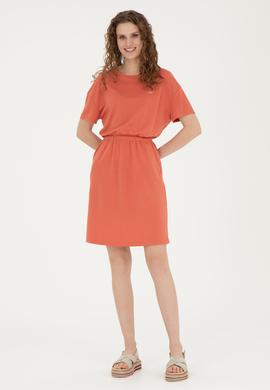 Kadın Pudra Bisiklet Yaka Örme Elbise - 50289205020