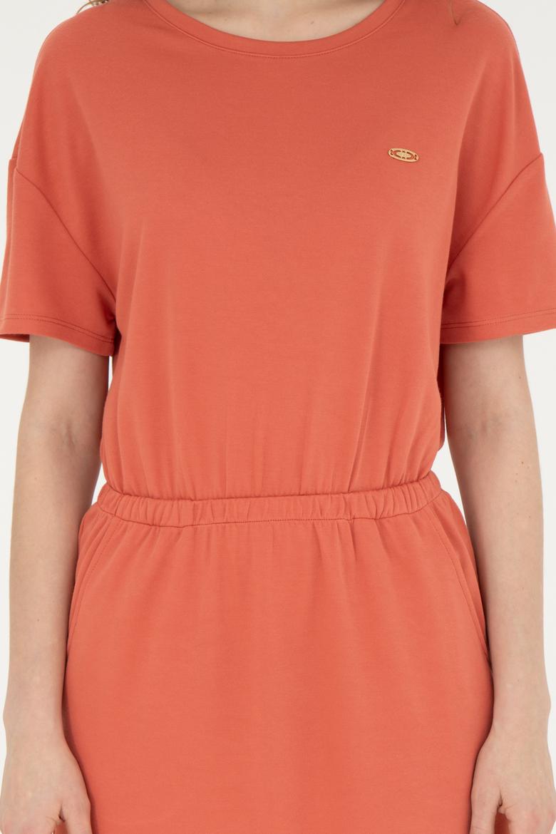 Kadın Pudra Bisiklet Yaka Örme Elbise - 50289205020