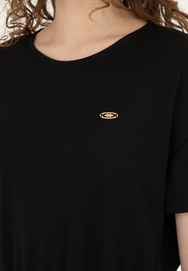 Kadın Siyah Bisiklet Yaka Örme Elbise - 50289205032