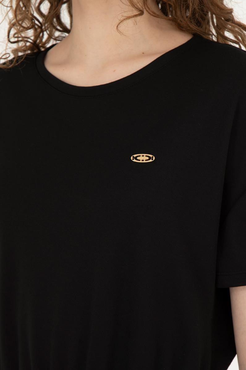 Kadın Siyah Bisiklet Yaka Örme Elbise