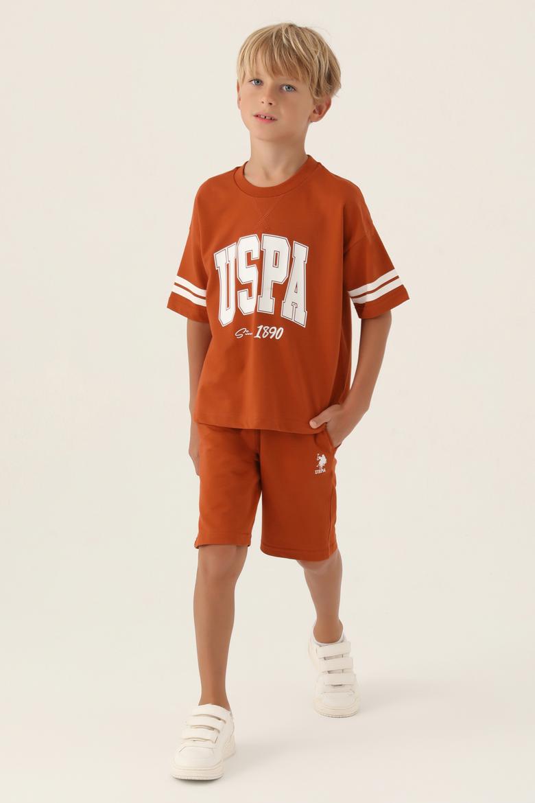 Erkek Çocuk Kiremit Pijama Takımı