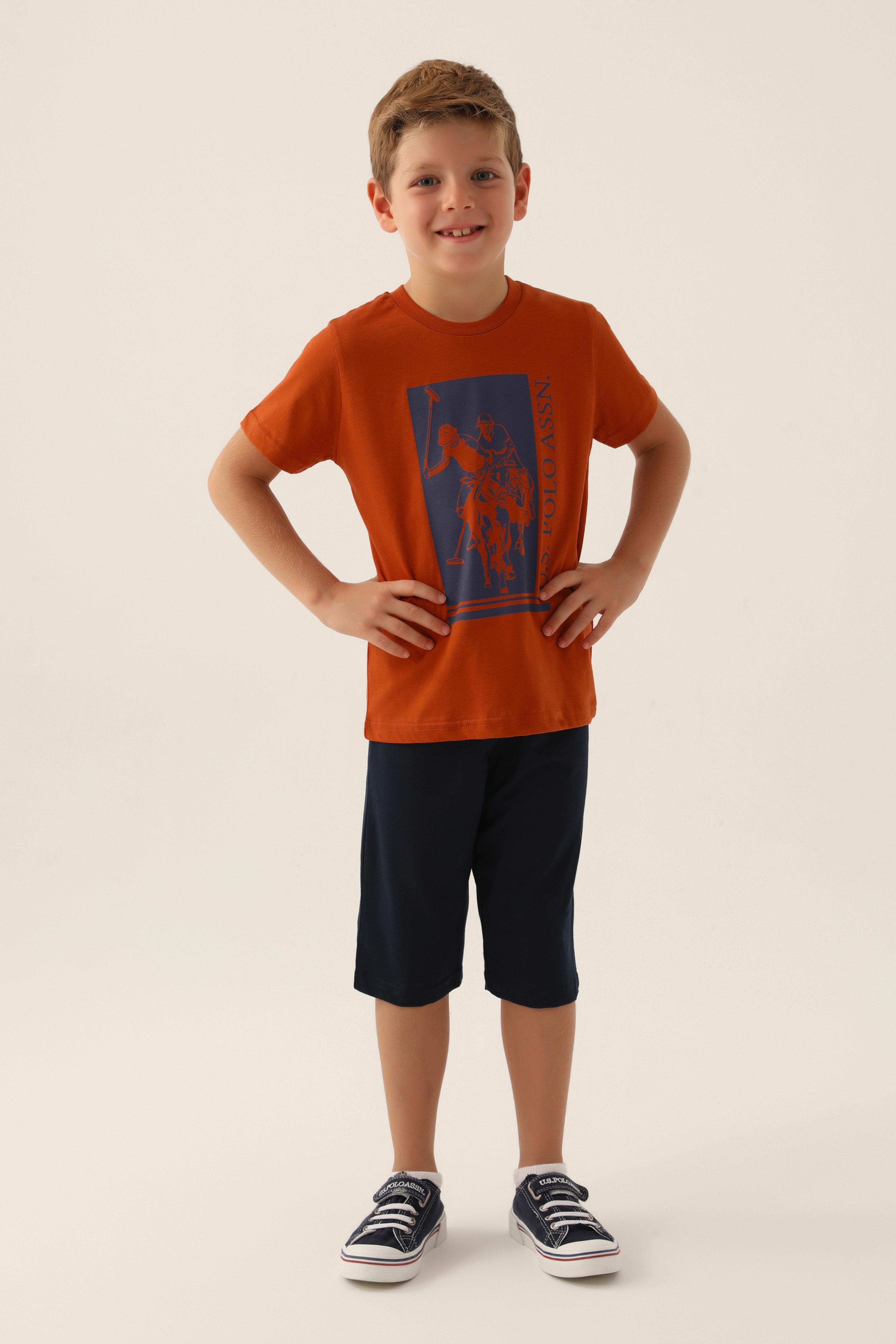 Erkek Çocuk Kiremit Pijama Takımı