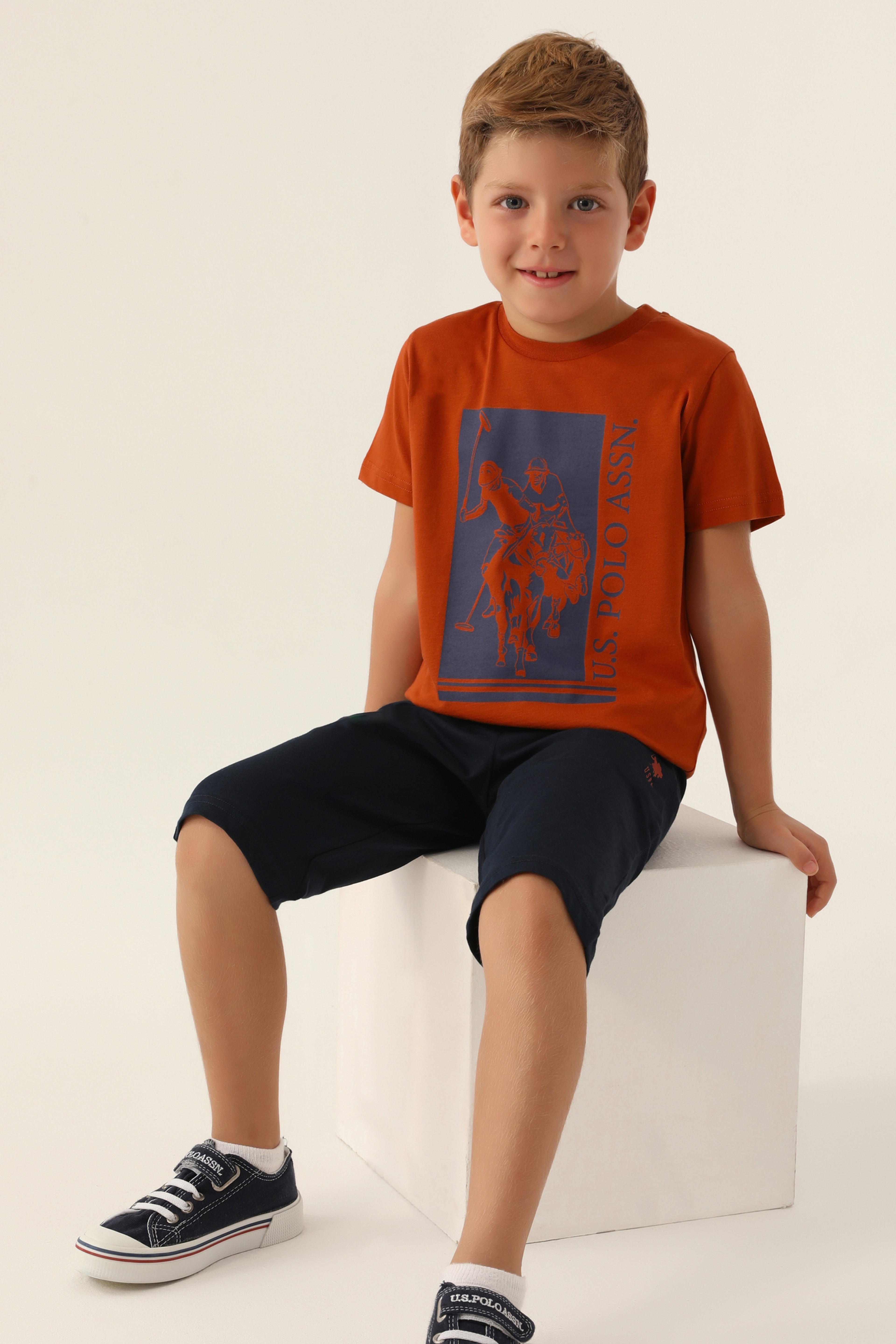 Erkek Çocuk Kiremit Pijama Takımı