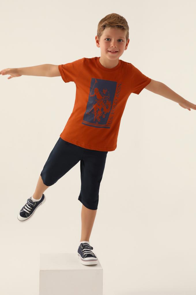 Erkek Çocuk Kiremit Pijama Takımı