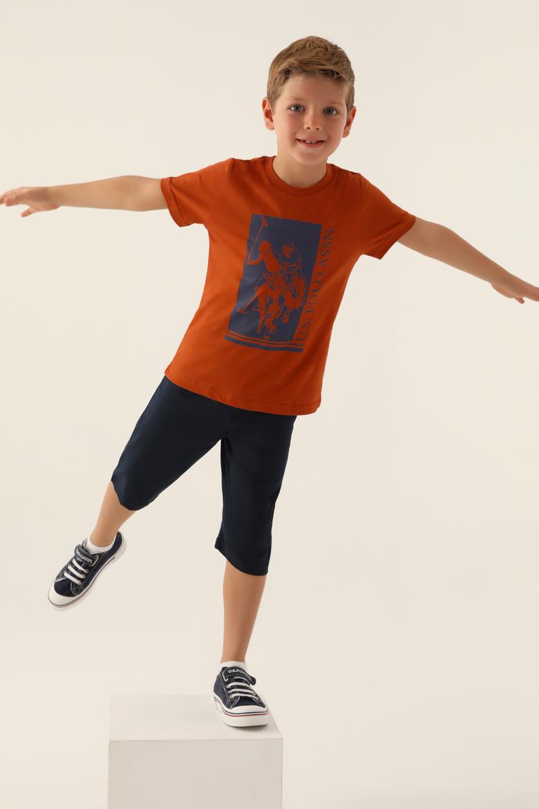 Erkek Çocuk Kiremit Pijama Takımı