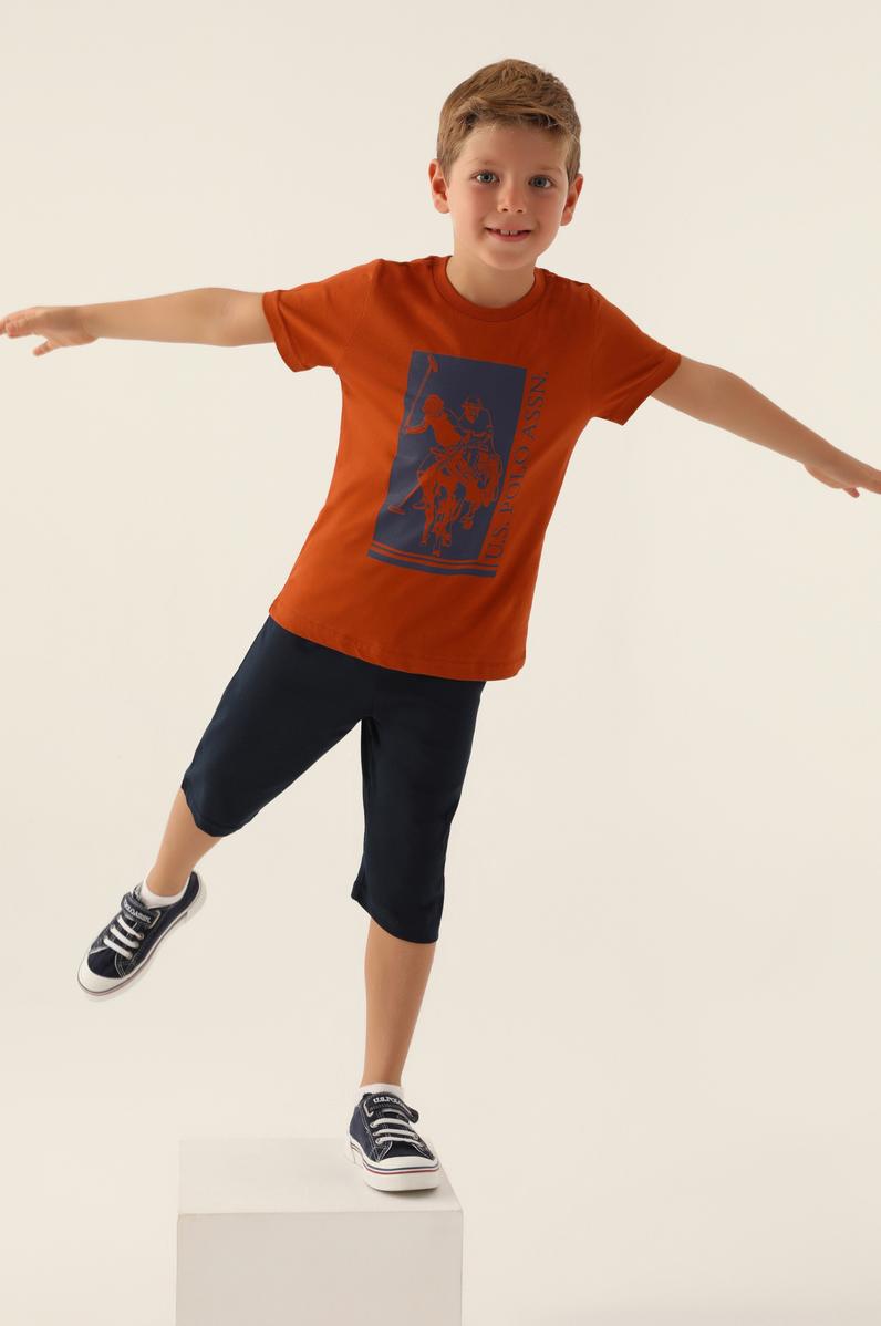 Erkek Çocuk Kiremit Pijama Takımı