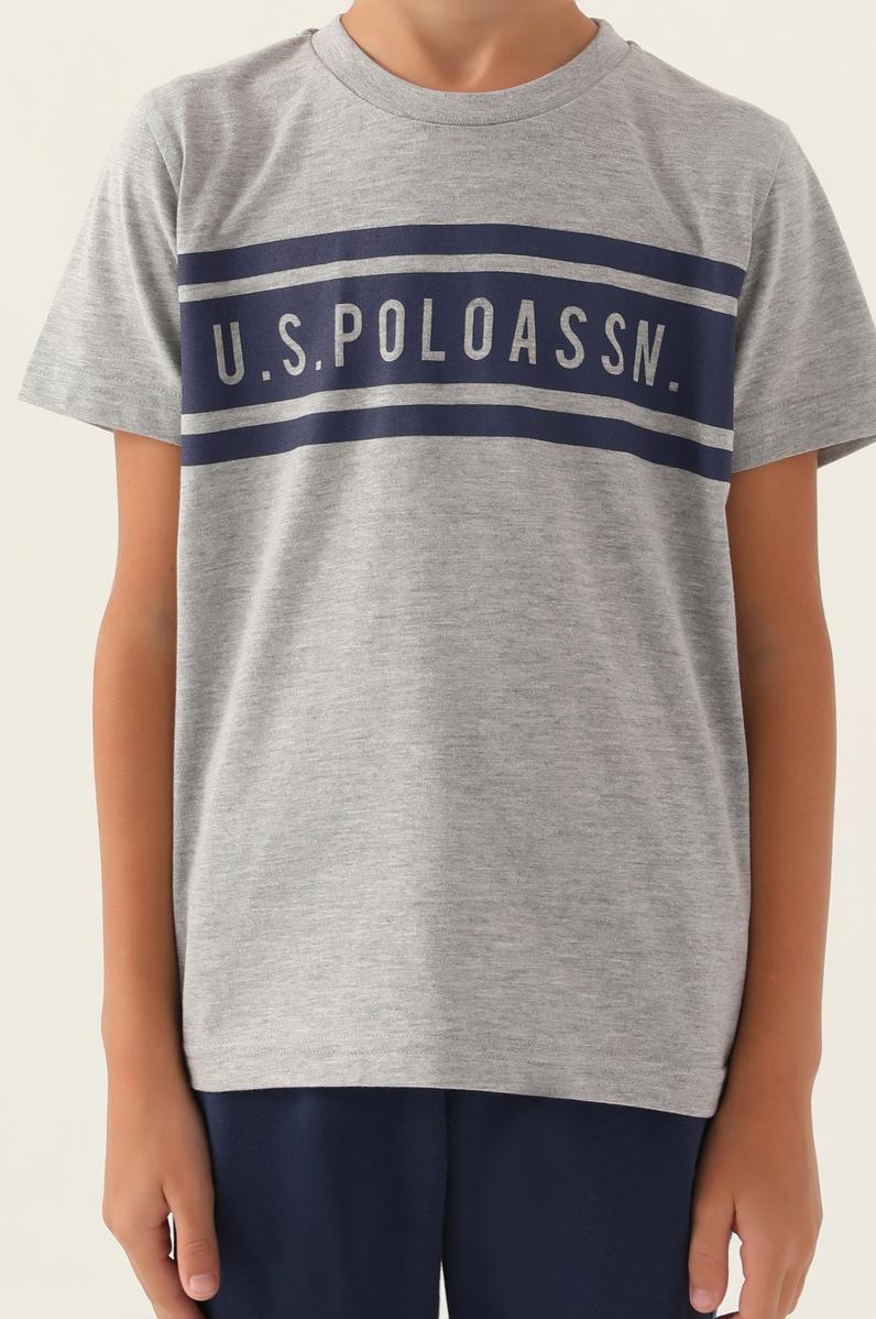 Erkek Çocuk Gri Melanj Pijama Takımı