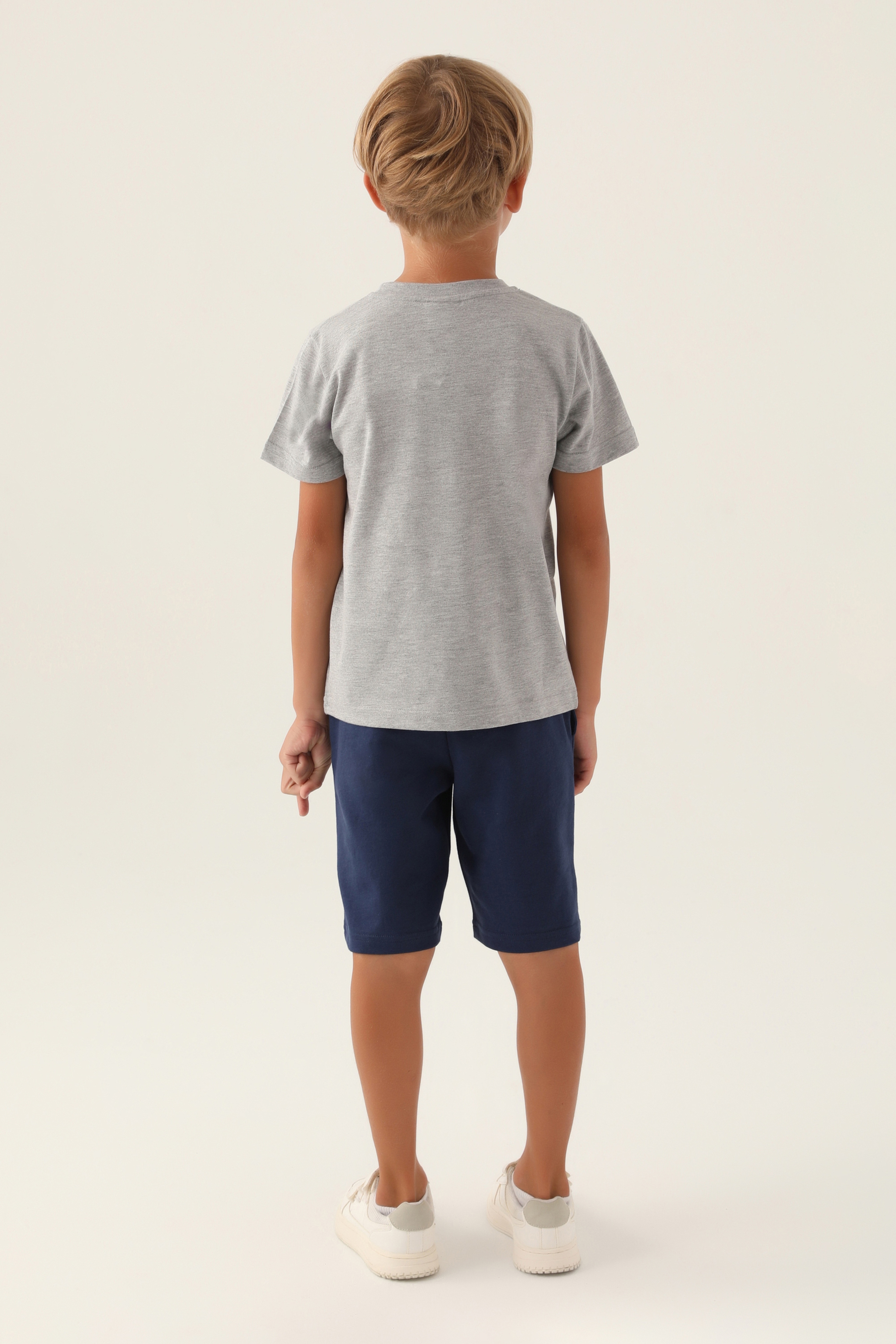 Erkek Çocuk Gri Melanj Pijama Takımı