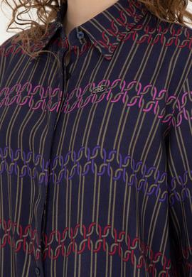 Kadın Lacivert Uzun Kollu Gömlek - 50271477003