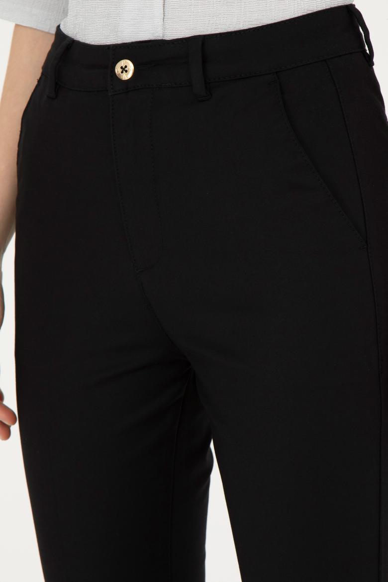 Kadın Siyah Toothpick Fit Kanvas Pantolon - 50281742026