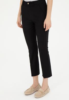 Kadın Siyah Toothpick Fit Kanvas Pantolon - 50281742026