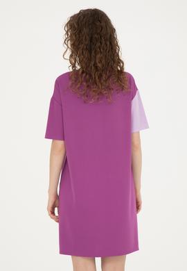 Kadın Mor Bisiklet Yaka Örme Elbise - 50281785015