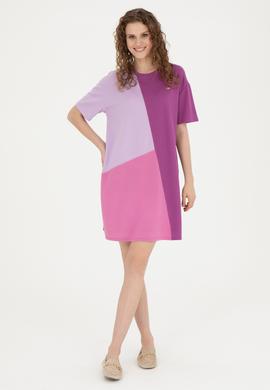 Kadın Mor Bisiklet Yaka Örme Elbise - 50281785015