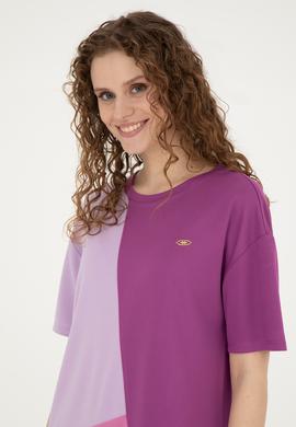 Kadın Mor Bisiklet Yaka Örme Elbise - 50281785015