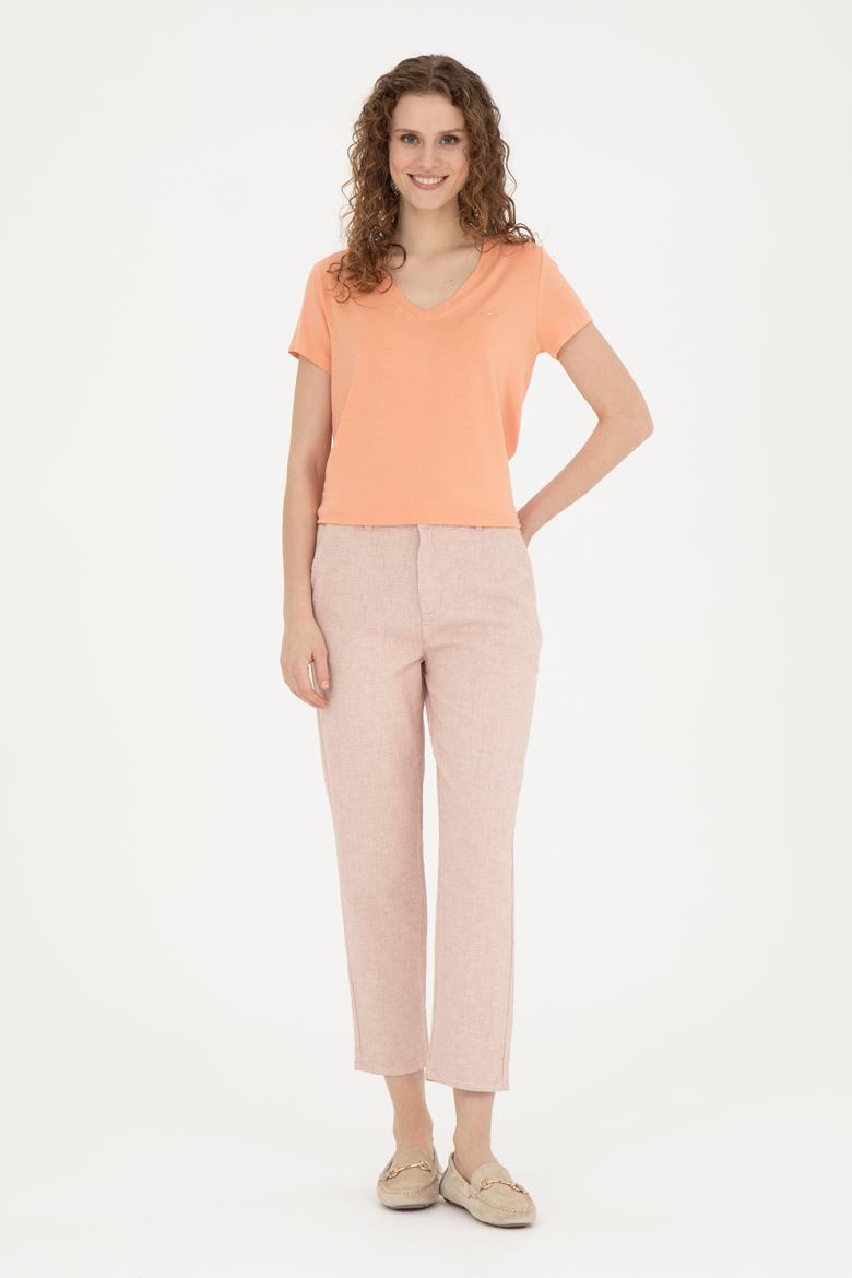Kadın Pudra Kanvas Pantolon