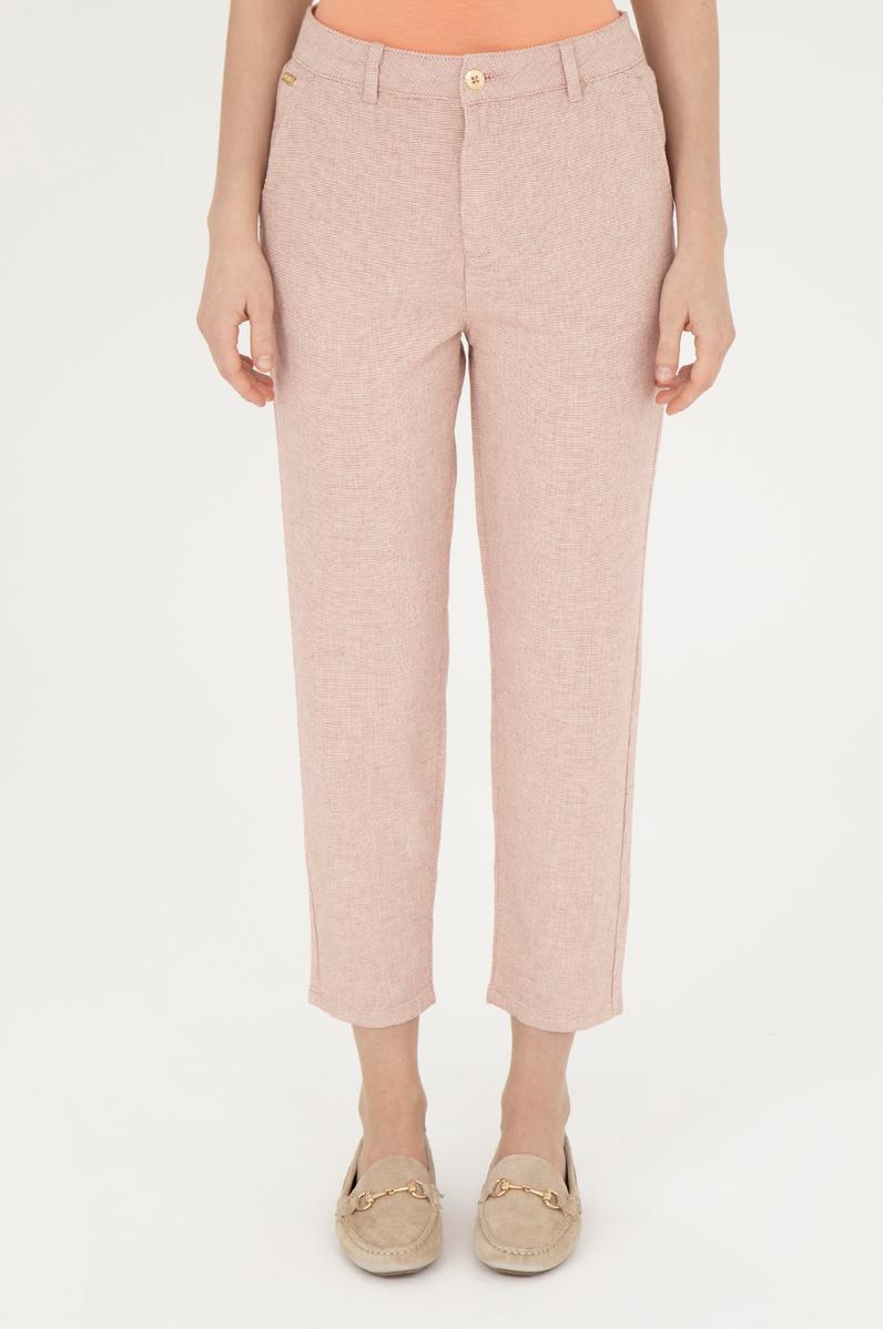 Kadın Pudra Kanvas Pantolon