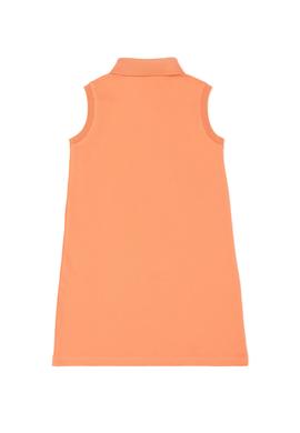 Kız Çocuk Somon Polo Yaka Kolsuz Örme Elbise - 50289282066