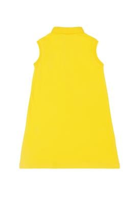 Kız Çocuk Sarı Polo Yaka Kolsuz Örme Elbise - 50289282081