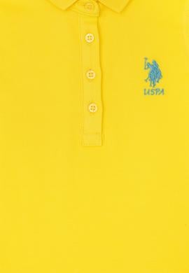 Kız Çocuk Sarı Polo Yaka Kolsuz Örme Elbise - 50289282081