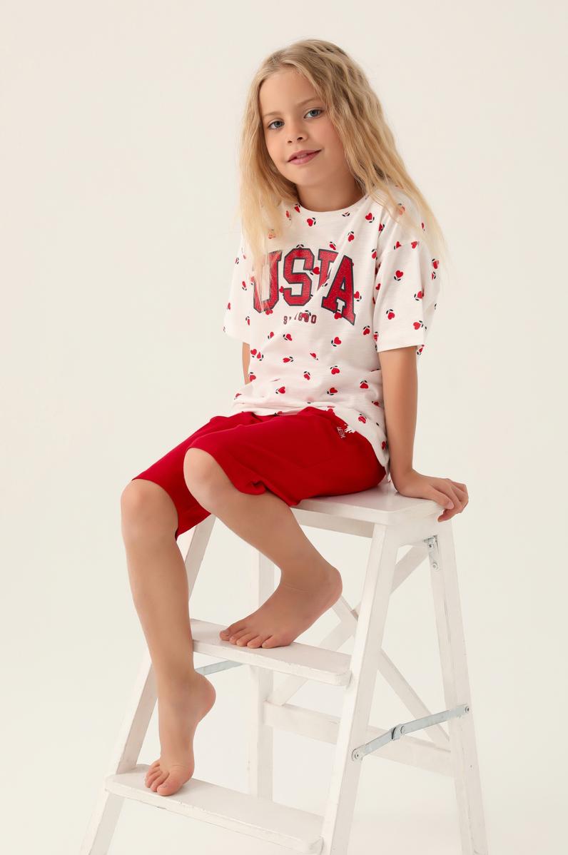 Kız Çocuk Kırmızı Pijama Takımı