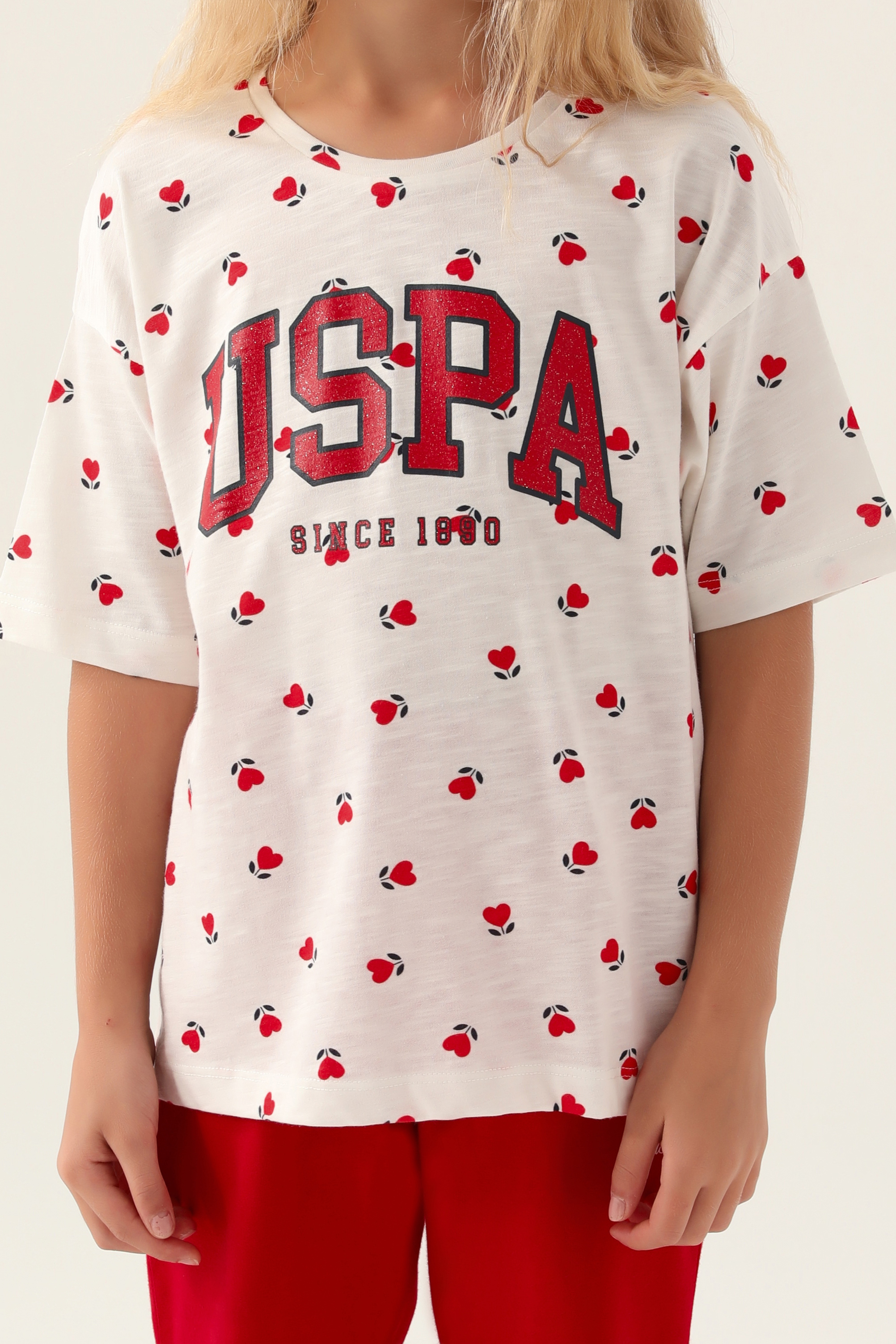 ست لباس خوابقرمز استاندارد فیت دخترانه یو اس پولو | U.S. Polo Assn. - تصویر 5