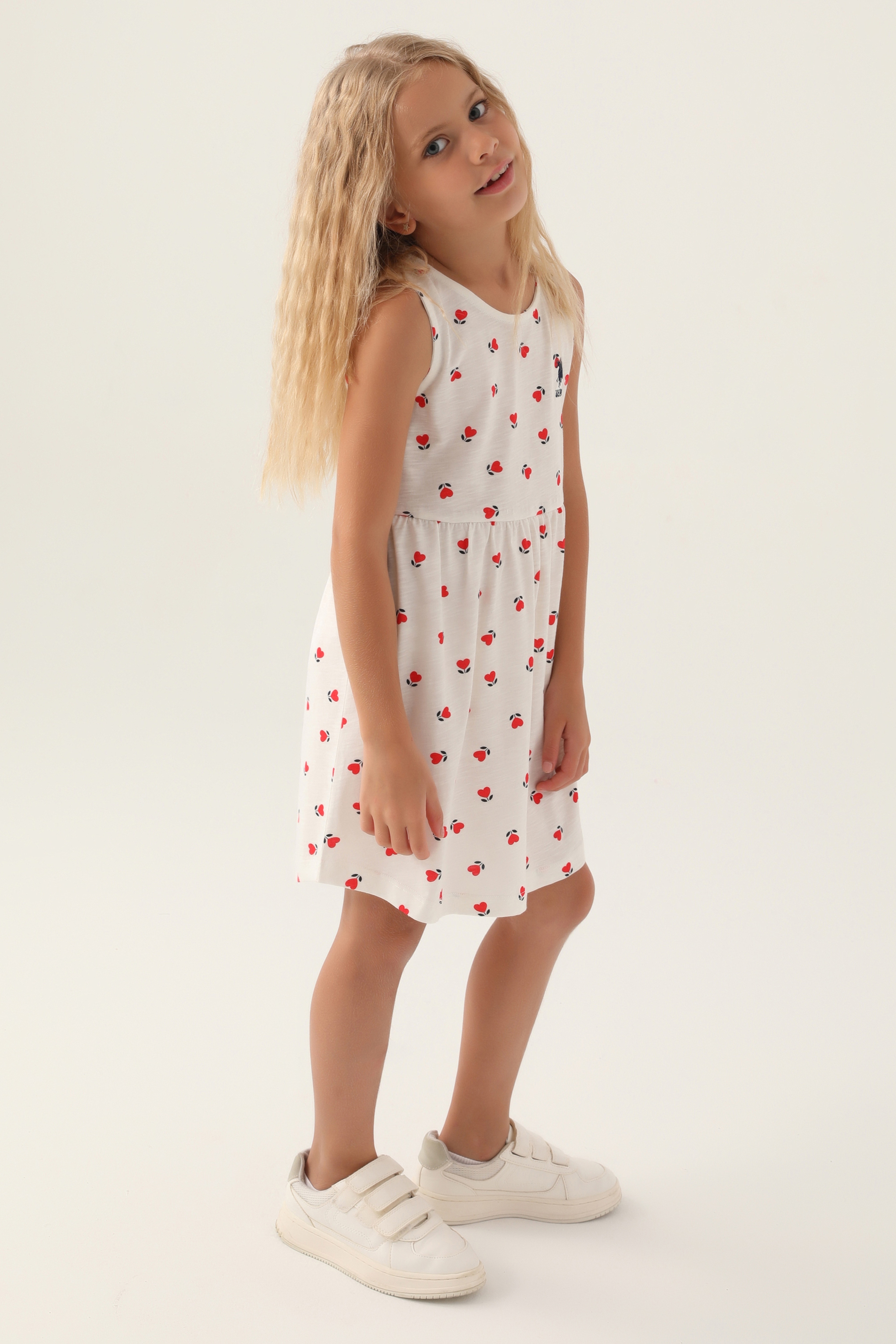 Kız Çocuk Kırmızı Örme Elbise - Image 2