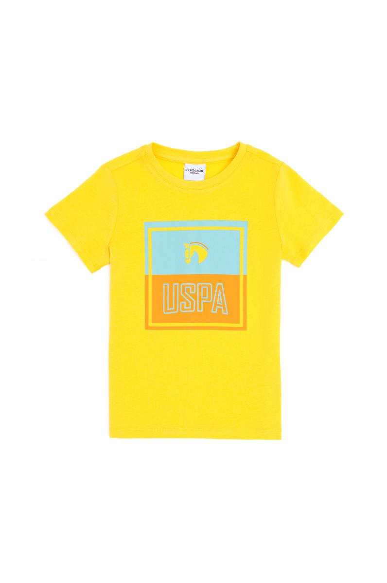 Erkek Çocuk Sarı Bisiklet Yaka Tişört